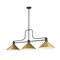 Z-Lite Melange Billiard, 3-Light, 15 In.W x 52 In.L x 21 In.H, Matte Black/Rubbed Brass 725-3MB-RB14 - alternate 1